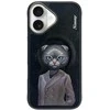 Dėklas telefonui juodas su magnetu ir katino piešiniu iPhone 16 Nimmy
