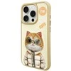 Dėklas telefonui su katinu, smėlio spalvos, iPhone 15 Pro, Nimmy