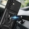 Hybrid Armor Camshield dėklas su Stand and Camera dėklas skirtas Realme GT 7 Pro 5G – juodos spalvos