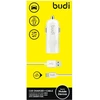 Budi - 1 USB automobilinis įkroviklis su LED indicator+USB type C cable