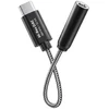 Dėklas USB-C į 3,5 mm garso adapteris su DAC Crong Armor Link, 10 cm, juodas