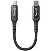 Dėklas USB-C–USB-C laidas 60 W Crong Armor Link, 25 cm, juodas