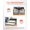 VEVOR Dvigulė metalinė sofa-lova su ištraukiama lova, USB ir daiktadėže, juoda. Sofa lova, dvivietė lova, svečių lova