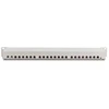 Digitus komutacinis skydas 19'' 24x RJ45, LSA jungtys, cat.6, ekranuotas, 1U, pilkas, su kabelių tvarkykle