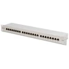 Digitus komutacinis skydas 19'' 24x RJ45, LSA jungtys, cat.6, ekranuotas, 1U, pilkas, su kabelių tvarkykle