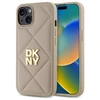 Dėklas DKNY DKHCP14SPQDSLE Apple iPhone 14 6.1" smėlio spalvos su dygsniuotu logotipu