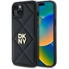 Dėklas DKNY DKHCP15MPQDSLK Apple iPhone 15 Plus 6.7″ juodos spalvos Quilted Stack Logo