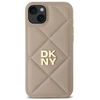 Dėklas DKNY DKHCP15MPQDSLE Apple iPhone 15 Plus 6.7" smėlio spalvos dygsniuotas stulpelių logotipas