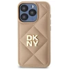 Dėklas DKNY DKHCP15LPQDSLE Apple iPhone 15 Pro 6.1" smėlio spalvos su dygsniuotu logotipu