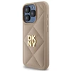 Dėklas DKNY DKHCP15LPQDSLE Apple iPhone 15 Pro 6.1" smėlio spalvos su dygsniuotu logotipu