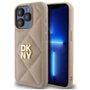 Dėklas DKNY DKHCP15LPQDSLE Apple iPhone 15 Pro 6.1" smėlio spalvos su dygsniuotu logotipu