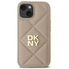Dėklas DKNY DKHCP15SPQDSLE Apple iPhone 15 6.1" smėlio spalvos su dygsniuotu logotipu