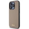 DKNY DKHMP15XPGHLME iPhone 15 Pro Max 6.7″ beige kietas dėklas Grained Metal Logo MagSafe