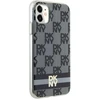 DKNY DKHMN61HCPTSK Apple iPhone 11 Xr 6.1 inch juodos spalvos kietas dėklas IML Checkered Mono Pattern & Printed Strip