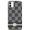 DKNY DKHMN61HCPTSK Apple iPhone 11 Xr 6.1 inch juodos spalvos kietas dėklas IML Checkered Mono Pattern & Printed Strip
