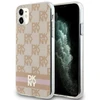 DKNY DKHMN61HCPTSP Apple iPhone 11 Xr 6.1 inch rožinės spalvos kietas dėklas IML Checkered Mono Pattern & Printed Stripe