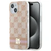 DKNY DKHMP15SHCPTSP Apple iPhone 15 14 13 6.1 inch rožinės spalvos kietas dėklas IML Checkered Mono Pattern & Printed