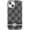DKNY DKHMP14SHCPTSK Apple iPhone 14 15 13 6.1 inch juodos spalvos kietas dėklas IML Checkered Mono Pattern & Printed
