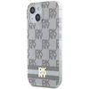 DKNY DKHMP15SHCPTSE Apple iPhone 15 14 13 6.1 inch beige kietas dėklas IML Checkered Mono Pattern & Printed