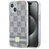 DKNY DKHMP15SHCPTSE Apple iPhone 15 14 13 6.1 inch beige kietas dėklas IML Checkered Mono Pattern & Printed