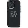 DKNY DKHCP16SSMCBSK Apple iPhone 16 6.1″ juodos spalvos kietas dėklas Liquid Silicone Metal Logo