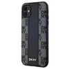 DKNY Leather Checkered Mono Pattern MagSafe dėklas iPhone 11 / Xr“ – juodas