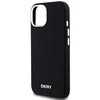 DKNY Liquid Silicone Small Metal Logo“ MagSafe“ dėklas iPhone 15 Plus“ / 14 Plus“ – juodas
