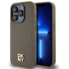 DKNY DKHMP15XPSHRPSW Apple iPhone 15 Pro Max 6.7 inch rudos spalvos kietas dėklas Leather Pattern Metal Logo MagSafe