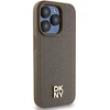 DKNY DKHMP15XPSHRPSW Apple iPhone 15 Pro Max 6.7 inch rudos spalvos kietas dėklas Leather Pattern Metal Logo MagSafe