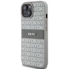 DKNY DKHCP15MPRTHSLE Apple iPhone 15 Plus 14 Plus 6.7 inch beige kietas dėklas Leather Mono Stripe & Metal Lo