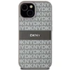 DKNY DKHCP15MPRTHSLE Apple iPhone 15 Plus 14 Plus 6.7 inch beige kietas dėklas Leather Mono Stripe & Metal Lo