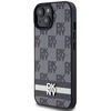 DKNY DKHCP15MPCPTSSK Apple iPhone 15 Plus 14 Plus 6.7 inch juodos spalvos kietas dėklas Leather Checkered Mono Pattern