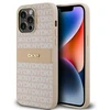 Apple iPhone 14 Pro DKNY dėklas odinis Mono Stripe & Metal Logo (DKHCP14LPRTHSLP) rožinės spalvos