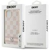 DKNY odinis languotas vienspalvis raštas ir atspausdintų dryžių dėklas iPhone 15 / 14 / 13 - rožinis
