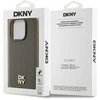Apple iPhone 15 Pro DKNY odinis dėklas Monogram Pattern Metal Logo MagSafe (DKHMP15LPSHRPSW) rudos spalvos