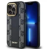 DKNY DKHMP14XPCPVSLK Apple iPhone 14 Pro Max 6.7″ juodos spalvos kietas dėklas Leather Checkered Mono Pattern MagSafe