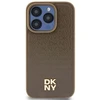 DKNY DKHMP15LPSHRPSW Apple iPhone 15 Pro 6.1 inch rudos spalvos kietas dėklas Leather Monogram Pattern Metal Logo MagSa