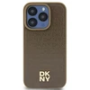 DKNY DKHMP14SPSHRPSW Apple iPhone 14 15 13 6.1 inch rudos spalvos kietas dėklas Leather Pattern Metal Logo MagSafe