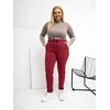 Dresinės kelnės moterims plus size bordo spalvos