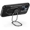 Dual Hinge iPhone 14 Plus šarvuotas dėklas su stovo žiedo laikikliu juodas