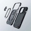 Dual Hinge iPhone 14 Pro šarvuotas dėklas su stovo žiedo laikikliu juodas