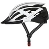 Dviratininko šalmas MTB Wozinsky su odpinanym daszkiem i tylną lampką USB 54-57 cm - juoda-balta