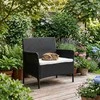 Dvivietė sodo sofa su pagalvėle, suolas balkonui, terasai, sodui, juodas, „MultiGarden“
