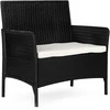 Dvivietė sodo sofa su pagalvėle, suolas balkonui, terasai, sodui, juodas, „MultiGarden“