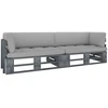 Lauko baldų komplektas Dvivietė sofa iš palečių su pagalvėlėmis, impregnuota pušis