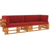 Lauko baldų komplektas Dvivietė sofa iš palečių su pagalvėlėmis, impregnuota pušis