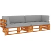Lauko baldų komplektas Dvivietė sofa iš palečių su pagalvėlėmis, impregnuota pušis