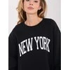 Džemperis be gobtuvo juodas su užrašu NEW YORK