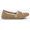 Elegantiškos odinės espadrilės su pynimu smėlio-aukso spalvos