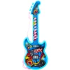 Vaikiška mėlyna elektrinė gitara su melodijomis ir solmizacijos klavišais, 29x10.5x2 cm